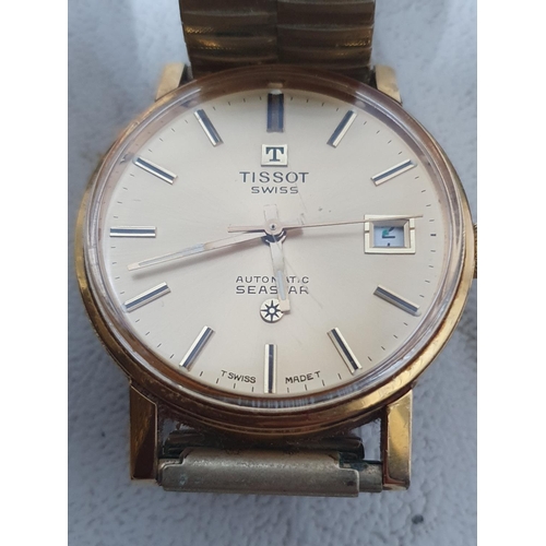 379 - Gents Tissot Seastar automatic wrist watch with metal strap together with another gents watch and a ... 