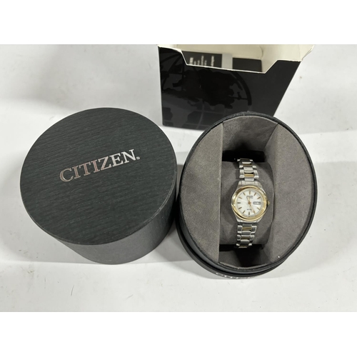 384 - Boxed unisex citizen watch with stainless steel strap  eco drive