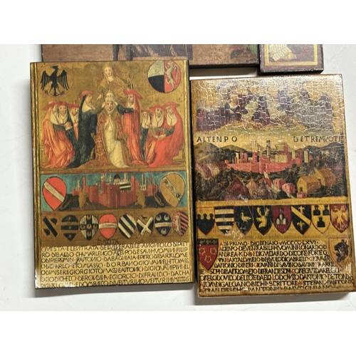 387 - Four reproduction Eastern European, small, wooden religious plaques (4)