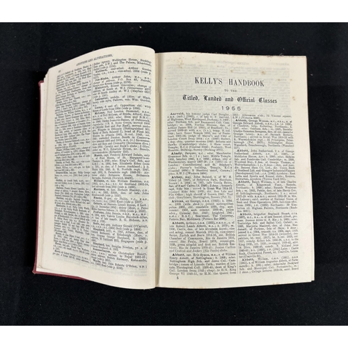 445 - Kellys Handbook to the tilted landed and official classes 1955 in original red tooled leather cover