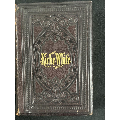 464 - Kirke Whites Poetical Works 1866 in finely tooled, original red leather cover