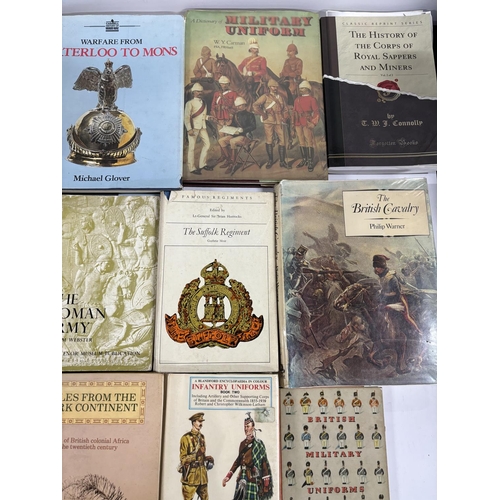 481 - 9 Books including Military uniforms and Waterloo to Mons (9)