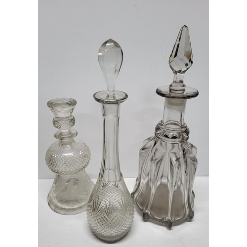 512 - Quantity of various Victorian decanters and glasses' including many painted and etched examples (Qty... 