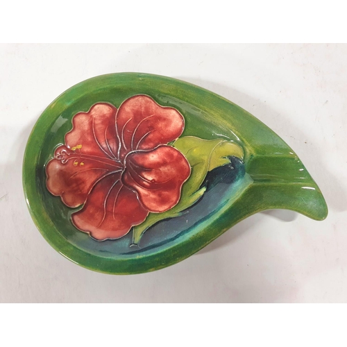 521 - Old Moorcroft Hibiscus ashtray with original paper label,

approx 15cm long