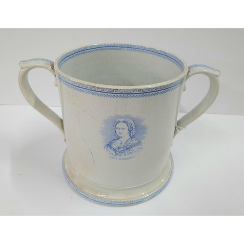 534 - Small collection of Victorian ceramics including a fine 2-handled loving cup relating to Sir James Y... 