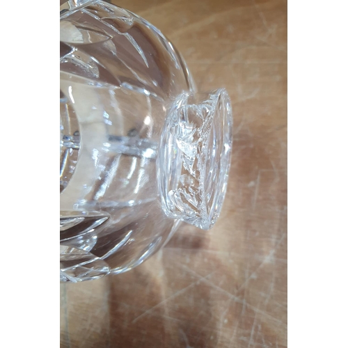 537 - Heavy cut, glass 1970s/80s glass ashtray, marked to base