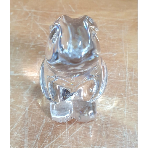 539 - SMALL BACCARAT SIGNED GLASS RABBIT FIGURINE/PAPERWEIGHT