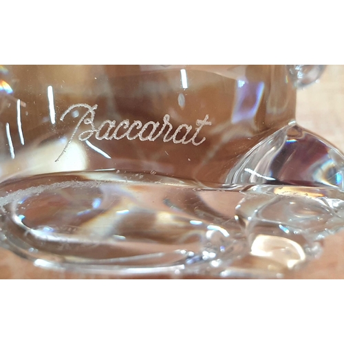 539 - SMALL BACCARAT SIGNED GLASS RABBIT FIGURINE/PAPERWEIGHT