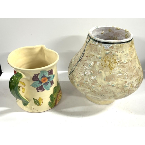 560 - Two good quality ceramic studio pottery items, one signed Noja 2003 (2