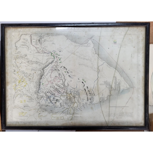 396 - Three Crimea War period framed prints together with a Crimea War period framed map and a quantity of... 