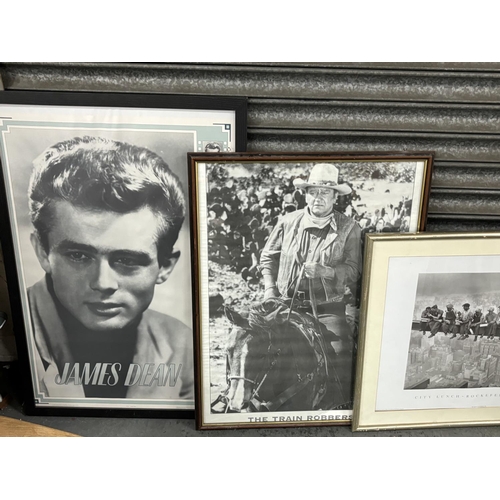 399 - 3 Prints/Poster including Elvis and James Dean (3), all framed