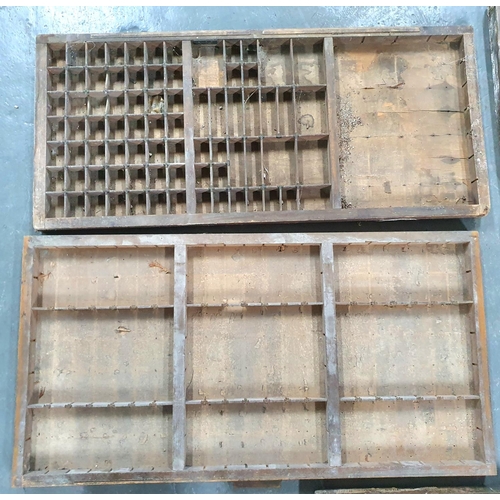 491 - Eight wooden old printers trays (8)