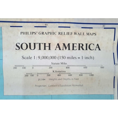 500 - Philips relief wall school map, produced in the 1968 - South America