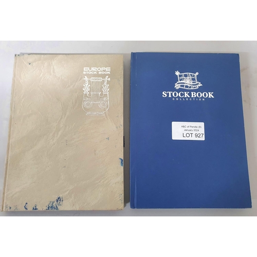 927 - Two small stock books, one containing floral related used stamps from around the world, the other co... 