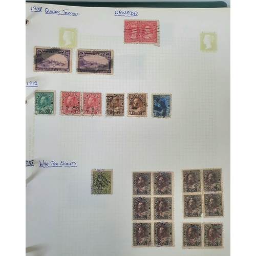 931 - Green binder containing a collection of Commonwealth stamps with a good 19th and 20thC section of Ca... 