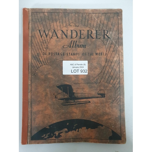 932 - The Wanderer stamp album with a quantity of world stamps, many 19thC and early 20thC examples, mainl... 