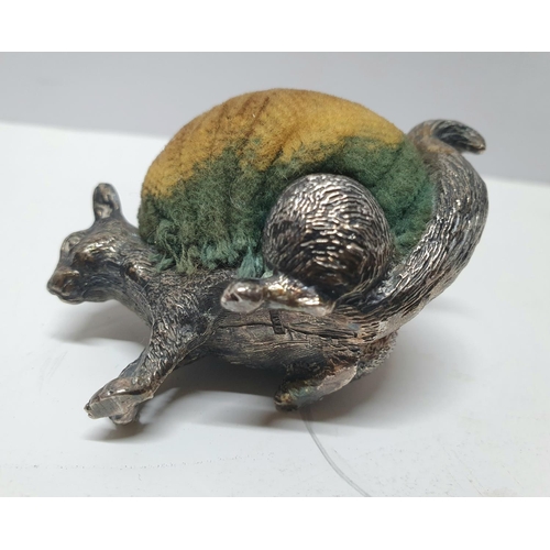 18 - Antique pin cushion in the form of a squirrel stamped 