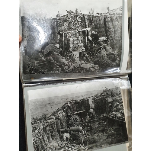 130 - Old album filled with reproduction Crimea war photographs and some photos of modern day Crimean War ... 