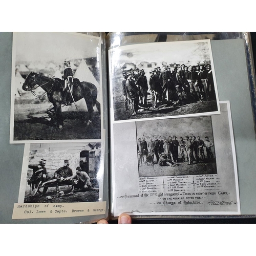 130 - Old album filled with reproduction Crimea war photographs and some photos of modern day Crimean War ... 