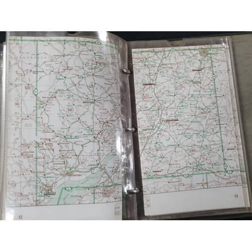 131 - Small folder containing a vintage British ordnance survey road map of Great Britain.