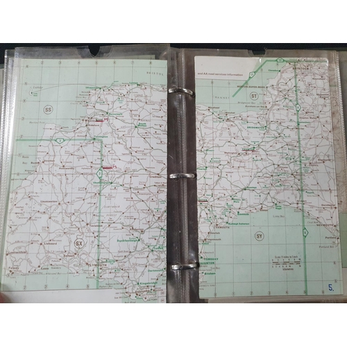 131 - Small folder containing a vintage British ordnance survey road map of Great Britain.