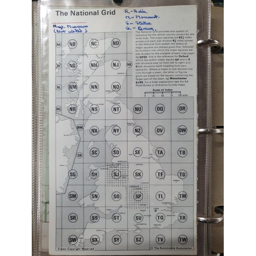 131 - Small folder containing a vintage British ordnance survey road map of Great Britain.