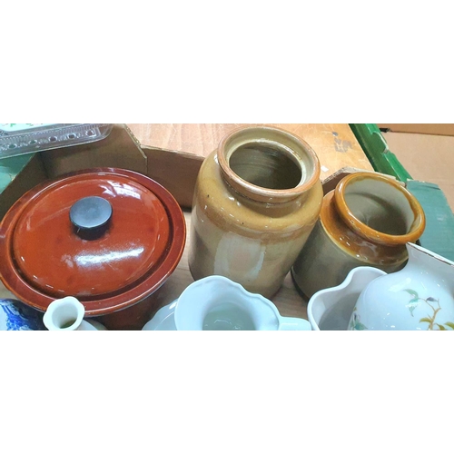 141 - Two boxes of ceramics including a a quantity of stoneware etc (Qty)