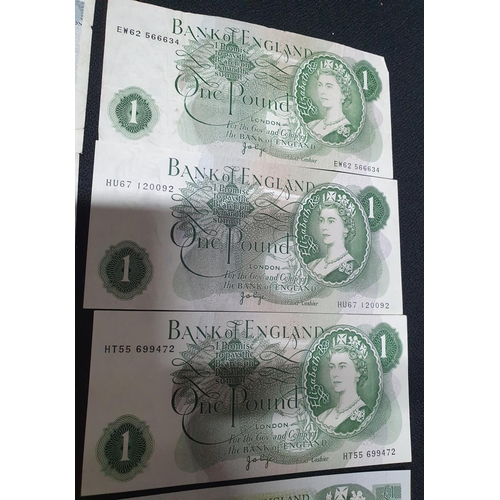 152 - Collection of GB QEII bank notes to include 2 x £5 blues, 3 x £1 large Jo Page', 4 x £1 Jo Page (2 c... 