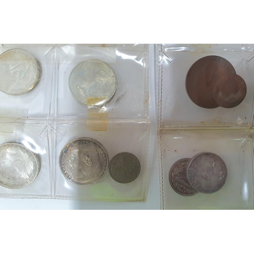 208 - Collection of British 19thC and 20thC silver and bronze coins together with some world coins, a Brit... 