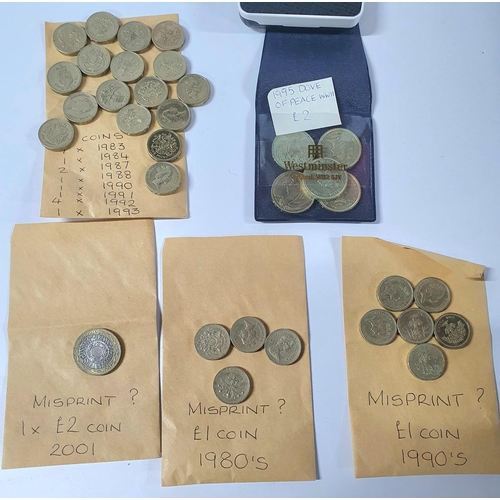 210 - Good collection of modern British QEII coins to include 10 x £1 coins from the 1980s & 90s with poss... 