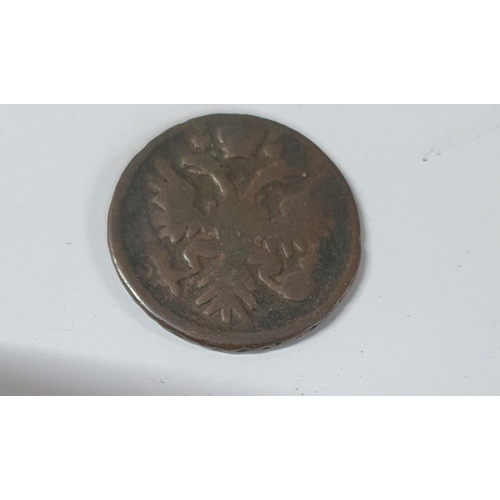 215 - Russian Denga 1731 double Eagle copper coin