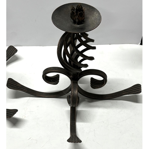 231 - Pair of ornate metal candle holders (2)