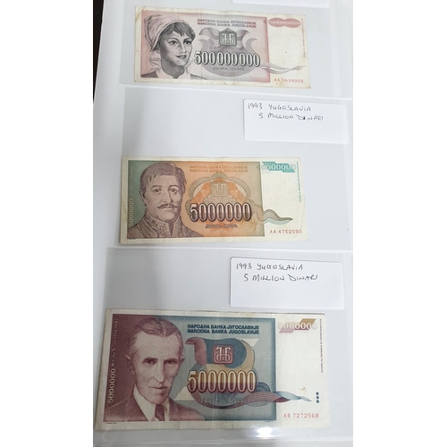 233 - Fifteen Yugoslavia dinar banknotes including some high value examples (15)