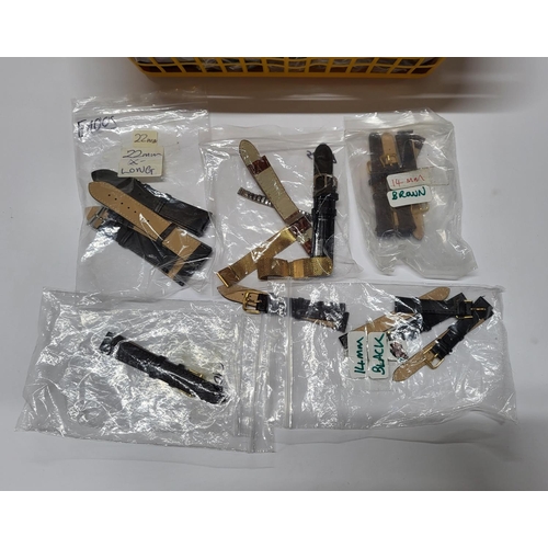 260 - Large quantity of good quality, new and unused, leather watch straps etc (Qty),

Please note - Ex-st... 