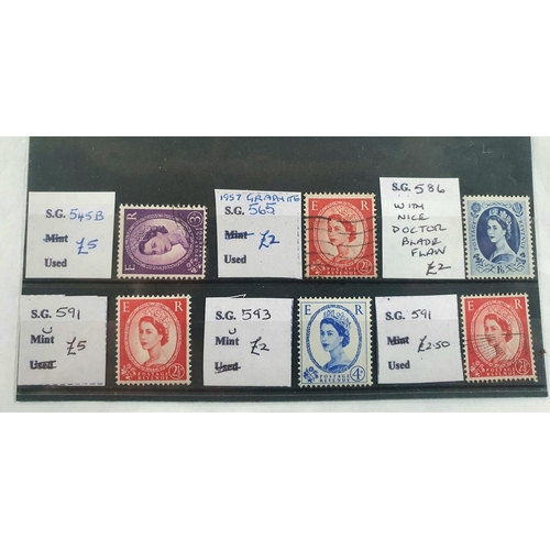 357 - Two dealer sheet containing various individual used GB stamps QV to QEII pre decimal (Qty)