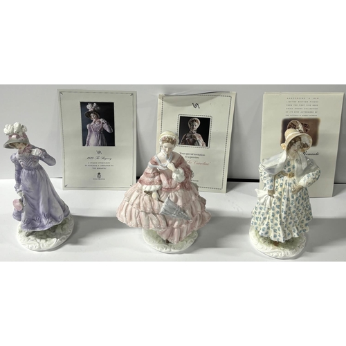 511 - 3 Royal Worchester figuines with Coas The Victoria and Albert museum, The Regency The Ginoline and T... 