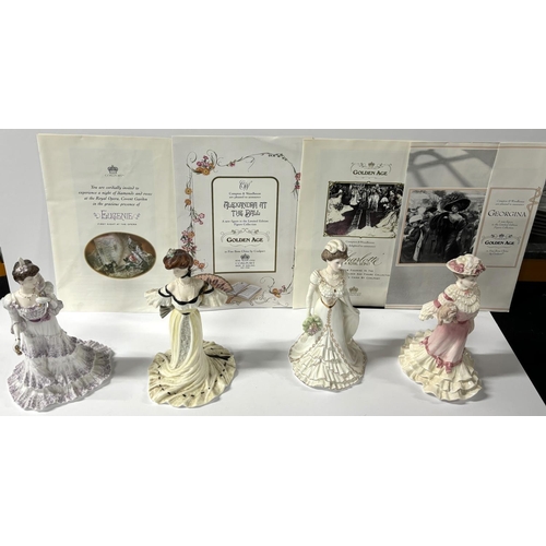 514 - 4 Coalport figures with coa including Charlotte a royal debut and Georgina 1 is A/F