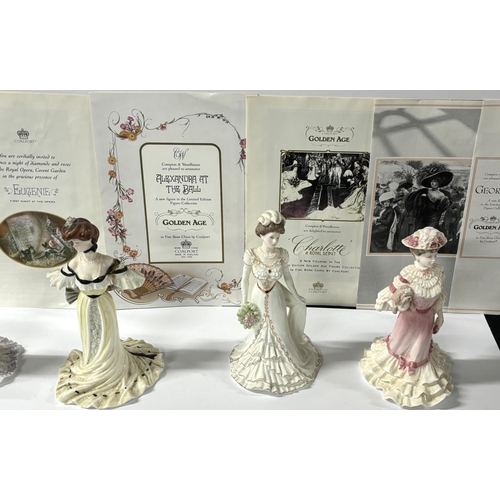 514 - 4 Coalport figures with coa including Charlotte a royal debut and Georgina 1 is A/F