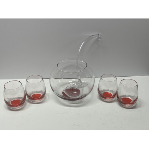 520 - Grand Marnier Punch bowl with 4 Glasses