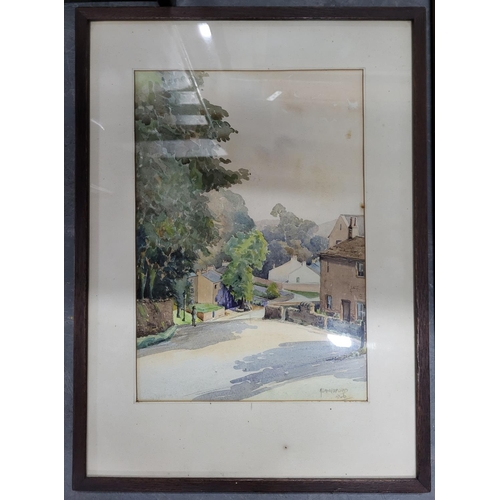 470 - Three mid 20thC local scene watercolours together with four prints including a Nigel Hemming limited... 