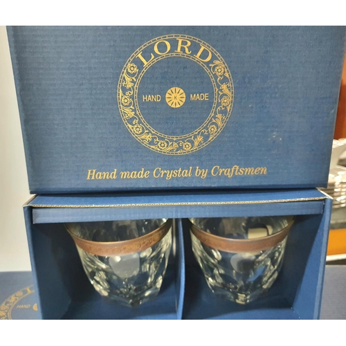 242 - Eight boxed Bohemia (Czech Republic) crystal glasses with gilt edging (8)