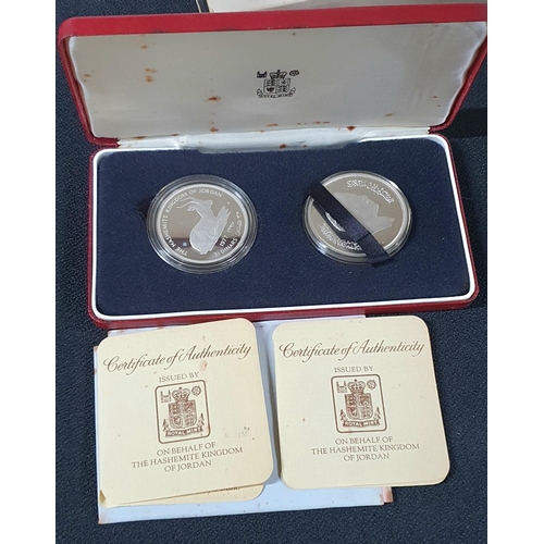 15 - The Hashemite Kingdom of Jordan 1977 sterling silver proof set of 2 1/2 dinar 