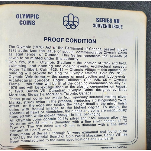 22 - Canada 1976 Olympics sterling silver proof four coin set, cased with certificate and outer box - ser... 