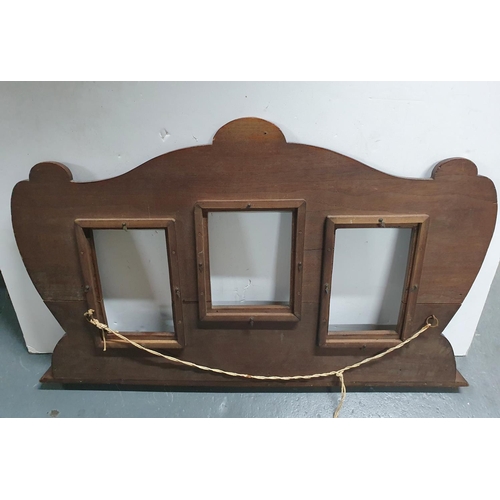 39 - Stunning hand-carved Oak, Art Nouveau period triple photo frame

The overall size is approx 46 x 75c... 