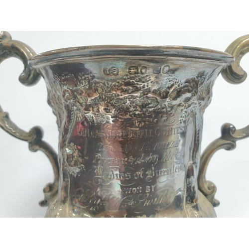 235 - Heavy silver ornate Victorian trophy engraved 