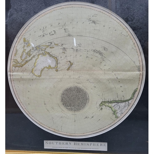 47 - Pair of Georgian, hand-coloured circular globe maps, circa 1816 for Thomsons new general atlas (2), ... 