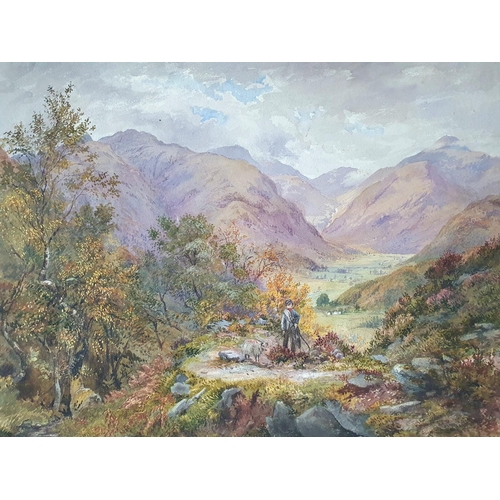 51 - Five large Victorian landscape watercolours, all by L Drayton (5), all unframed,

 Average size 42 x... 