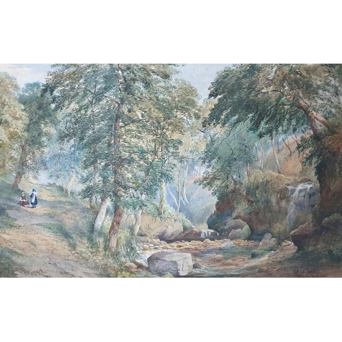 52 - Five large Victorian landscape watercolours, one signed Nottingham, the rest are unsigned (5), all u... 