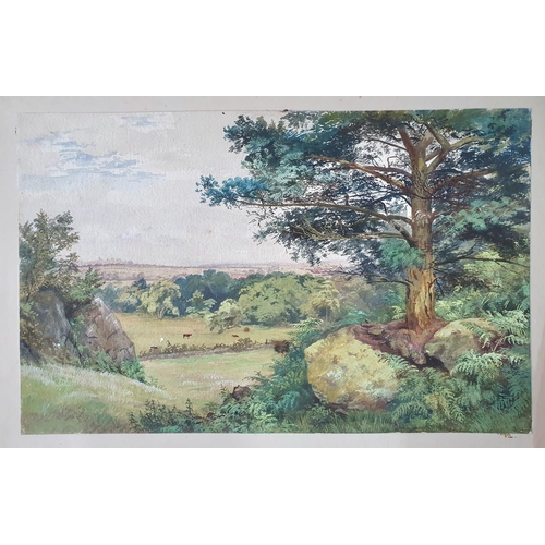 53 - Five large Victorian landscape watercolours, all unsigned (5), unframed,

Largest - 55 x 71 cm
Small... 