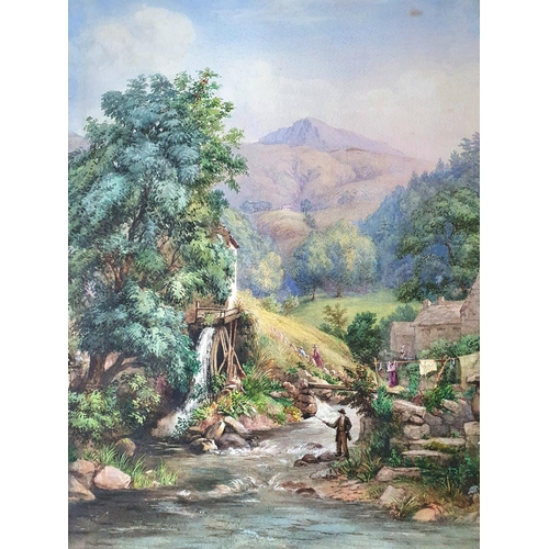 53 - Five large Victorian landscape watercolours, all unsigned (5), unframed,

Largest - 55 x 71 cm
Small... 